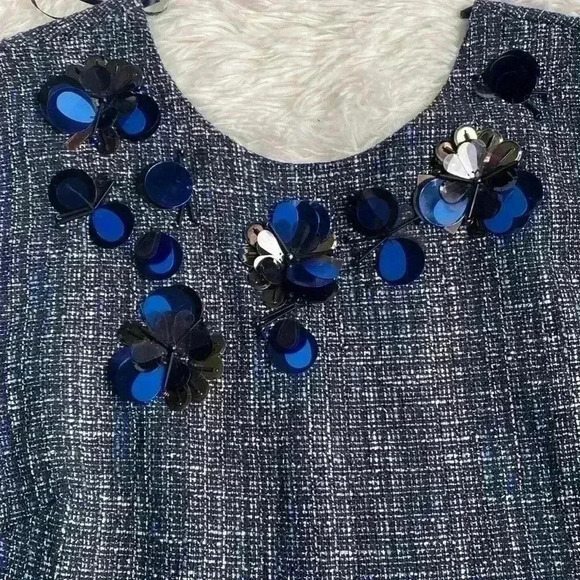 Banana republic Navy blue tweed peplum with embellishments. Size 10. NWT. - Picture 2 of 8